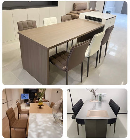 欣家居 義式極簡 簡約高級 現代皮質餐桌椅 家用軟包餐椅YX688