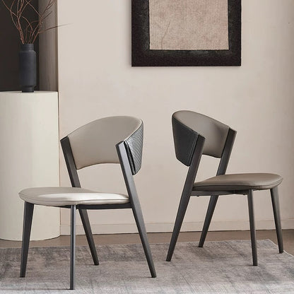 欣家居 義式極簡 現代輕奢 咖啡廳軟包休閒椅 家用餐桌椅YX575BB