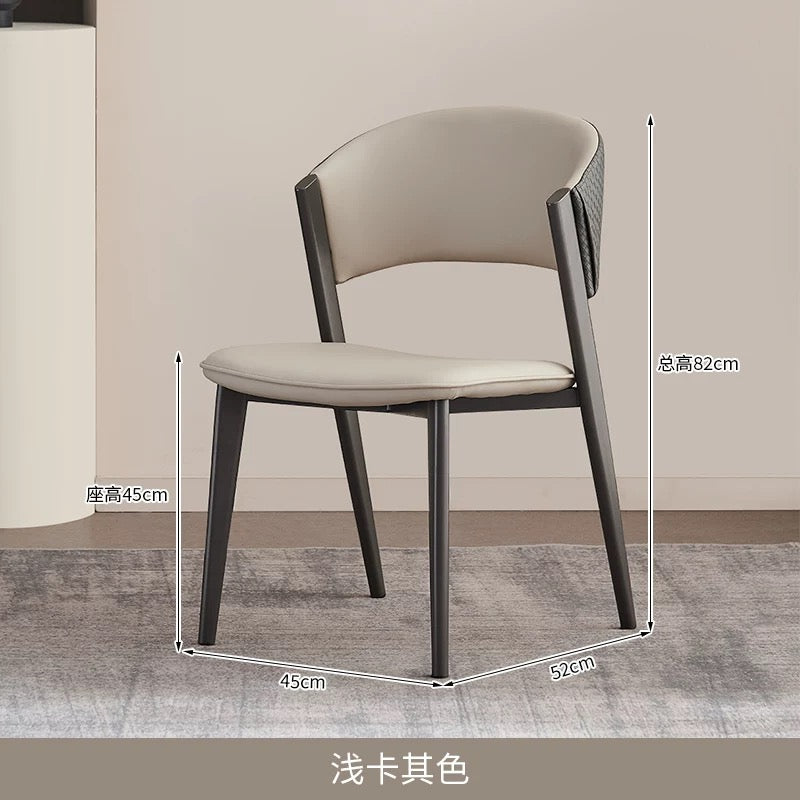 欣家居 義式極簡 現代輕奢 咖啡廳軟包休閒椅 家用餐桌椅YX575BB