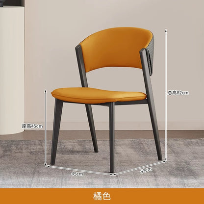 欣家居 義式極簡 現代輕奢 咖啡廳軟包休閒椅 家用餐桌椅YX575BB