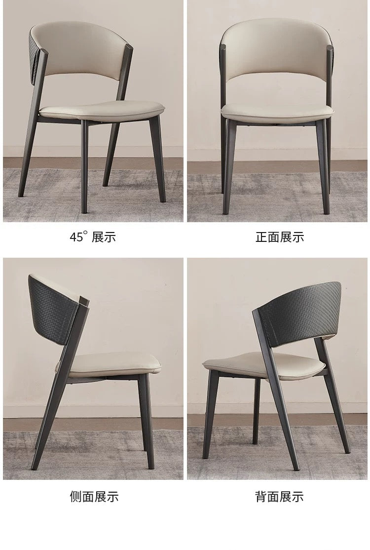 欣家居 義式極簡 現代輕奢 咖啡廳軟包休閒椅 家用餐桌椅YX575BB