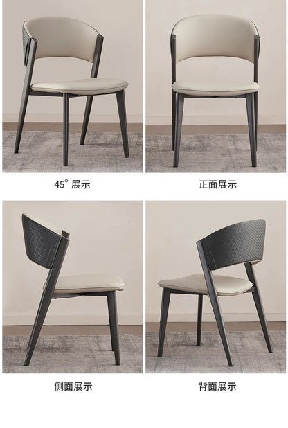 欣家居 義式極簡 現代輕奢 咖啡廳軟包休閒椅 家用餐桌椅YX575BB