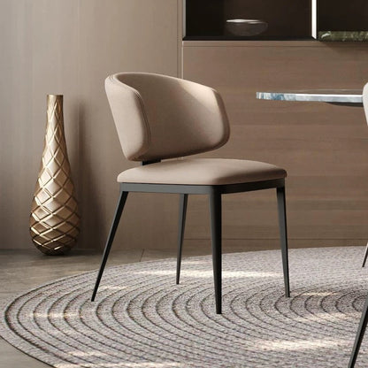 欣家居 義式極簡 網紅真皮餐椅 現代簡約家用餐桌椅YX641FC