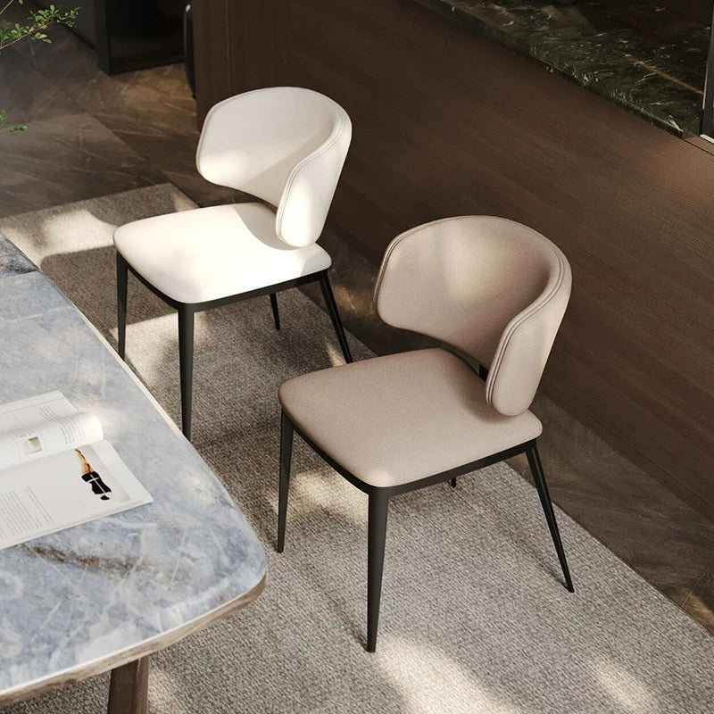 欣家居 義式極簡 網紅真皮餐椅 現代簡約家用餐桌椅YX641FC