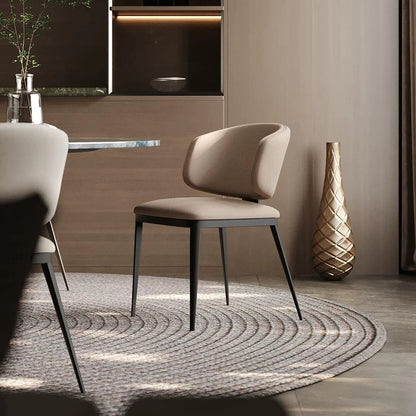 欣家居 義式極簡 網紅真皮餐椅 現代簡約家用餐桌椅YX641FC