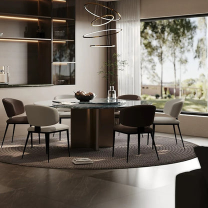 欣家居 義式極簡 網紅真皮餐椅 現代簡約家用餐桌椅YX641FC