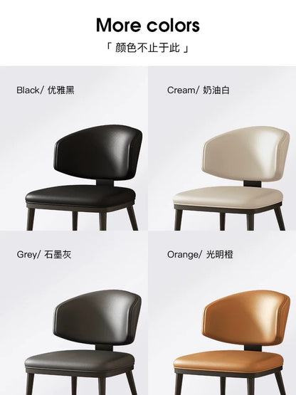 欣家居 義式極簡 網紅真皮餐椅 現代簡約家用餐桌椅YX641FC