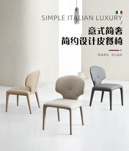 欣家居 義式簡約 現代高級感 貓抓皮餐椅 輕奢家用餐椅