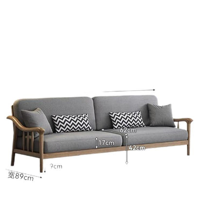 欣家居 北歐風白蠟木 棉麻佈/科技佈  小戶型客廳 實木沙發YLS28