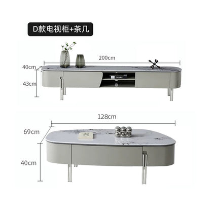 欣家居 2025新款義式極簡風 微晶石茶几電視櫃LPZE462GT169