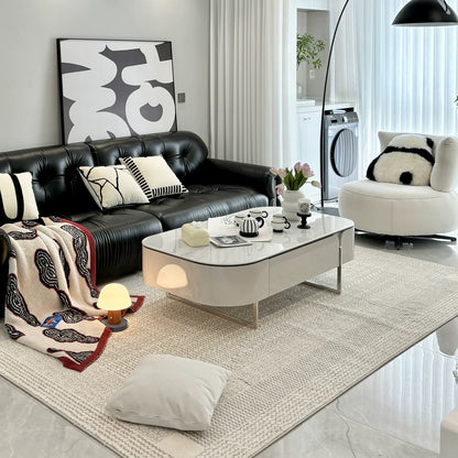 欣家居 2025新款義式現代風 客廳家用小戶型奶油風 微晶石茶几電視櫃LPZE461GT168