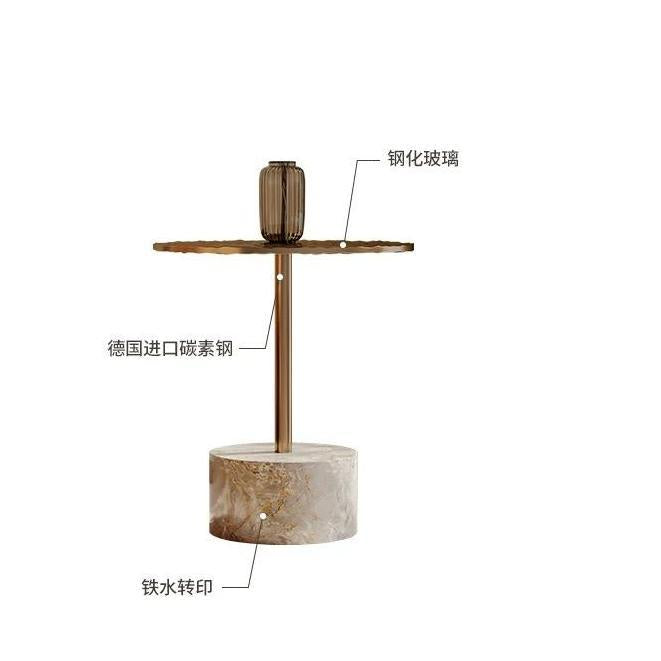 欣家居 義式輕奢 現代簡約創意設計 玻璃茶几角幾 客廳邊几