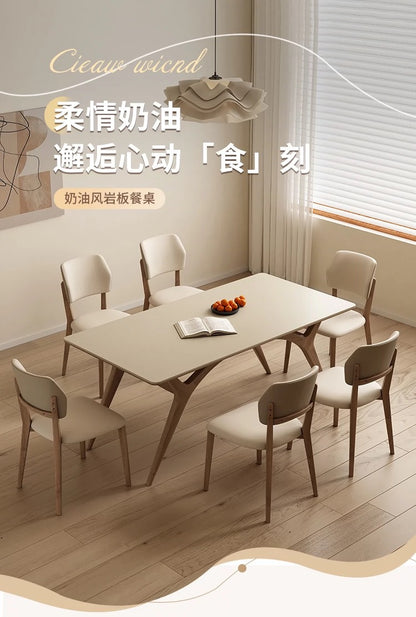 欣家居 北歐風 現代簡約 小戶型岩板餐桌椅
