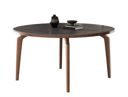 欣家居 北欧风 简约时尚 小户型餐桌 方圓兩用伸縮岩板餐桌