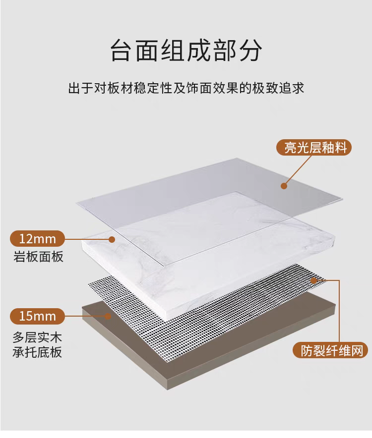 欣家居 義式簡約 亮光岩板餐桌 高端現代簡約小戶型餐桌