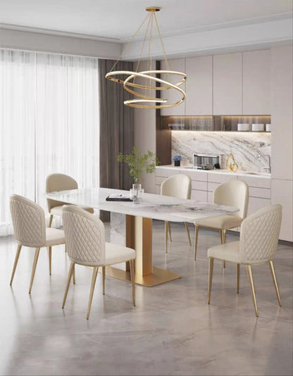 欣家居 義式簡約 高級設計感 亮光岩板餐桌 長方形餐桌