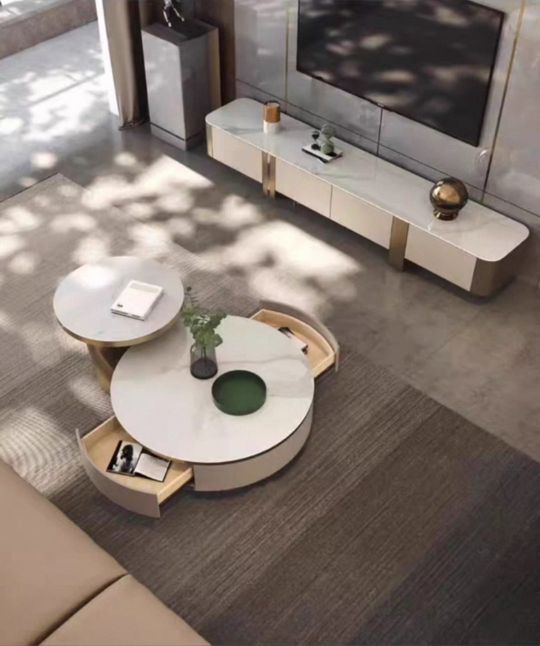 欣家居 儀式輕奢 現代簡約 小戶型客廳岩板茶几