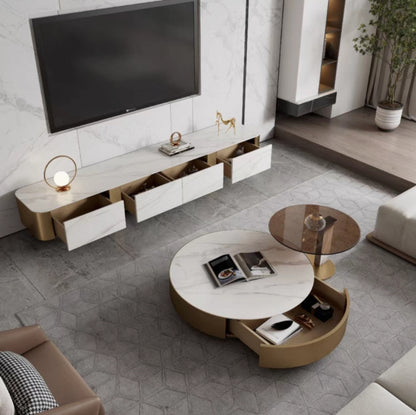 欣家居 義式現代 簡約高級 輕奢岩板 小戶型電視櫃