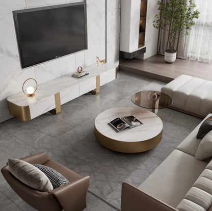 欣家居 義式現代 簡約高級 輕奢岩板 小戶型電視櫃