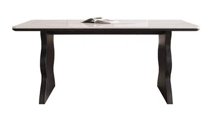 欣家居 北欧复古 高级设计感 岩板实木餐桌