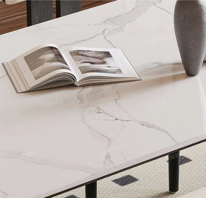 欣家居 北欧复古 高级设计感 岩板实木餐桌