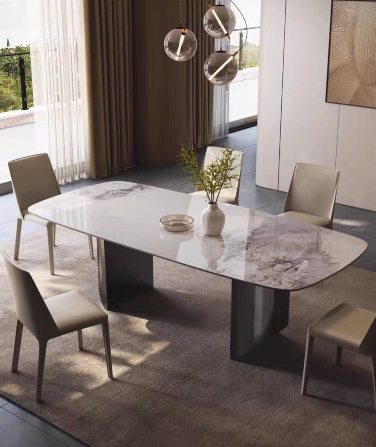 欣家居 義式輕奢 設計師新款 潘多拉岩板餐桌