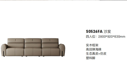 欣家居 義式現代風 簡約時尚 直排沙發 真皮沙發LPS0526FA