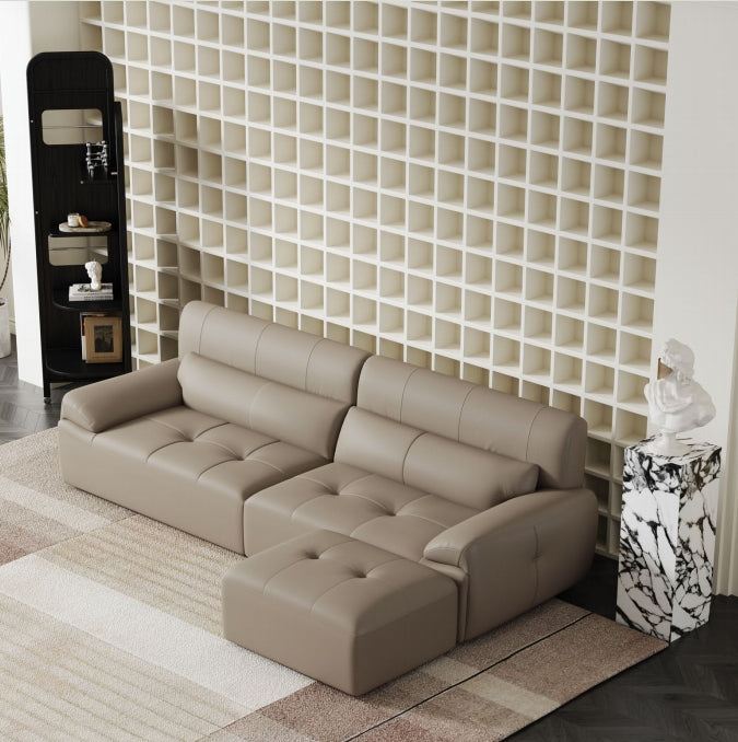 欣家居 義式現代風 簡約時尚 直排沙發 真皮沙發LS0547FC