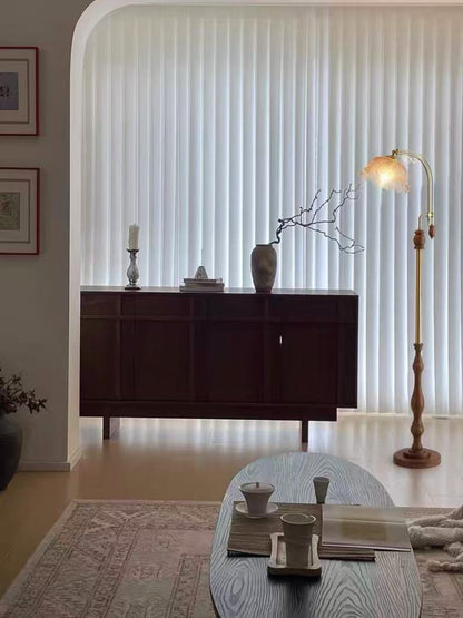 欧式复古玻璃落地灯 胡桃木色落地灯 客厅沙发氛围灯 ESL02301