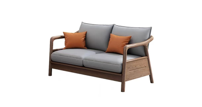 欣家居 北歐風 科技佈/棉麻佈 小戶型客廳 實木沙發YLS13