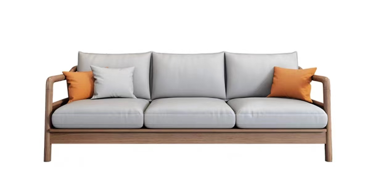 欣家居 北歐風 科技佈/棉麻佈 小戶型客廳 實木沙發YLS13