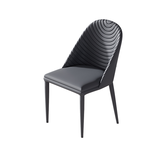 欣家居 設計師時尚 現代簡約 軟包靠背皮餐椅QY