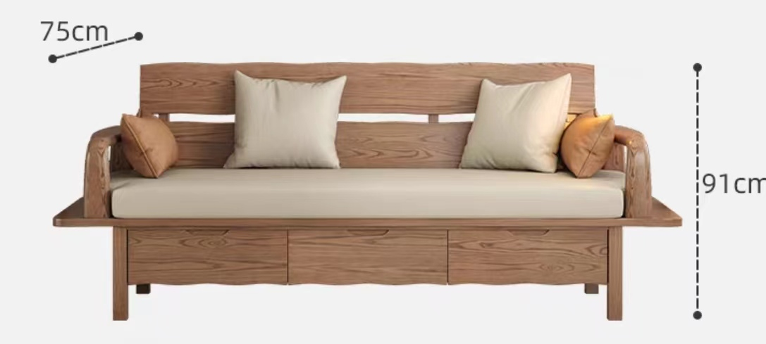 欣家居 北歐風冬夏兩用款式 小戶型客廳 棉麻佈 儲物收納沙發YLS16