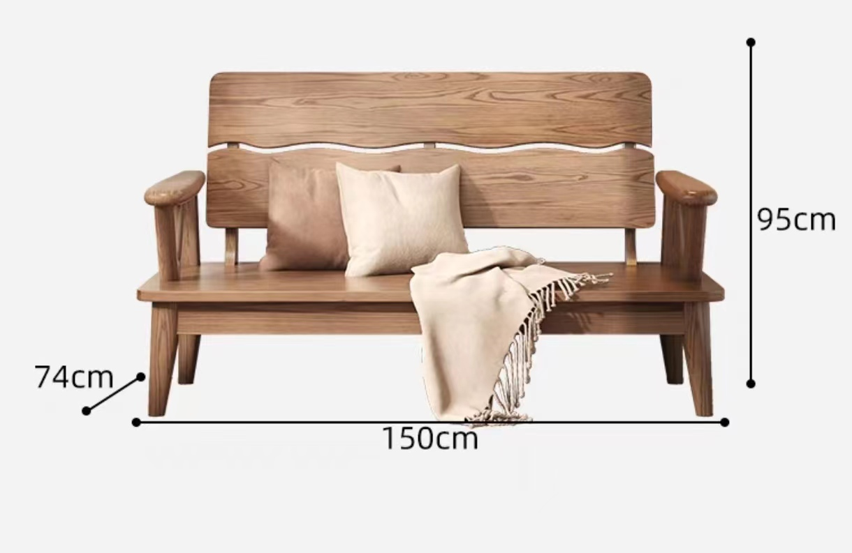 欣家居 北歐風白蠟木 棉麻佈/科技佈  小戶型客廳 實木沙發YLS19