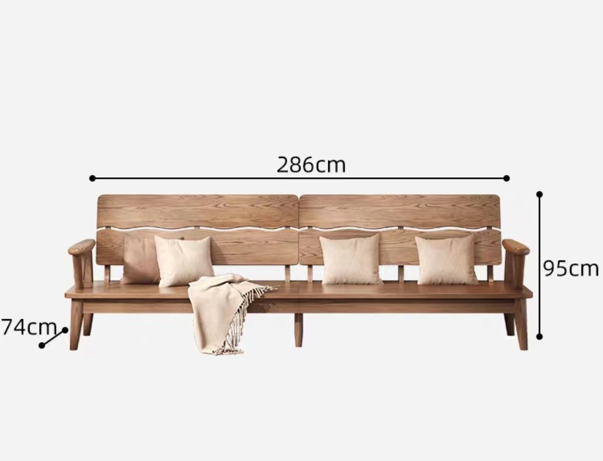 欣家居 北歐風白蠟木 棉麻佈/科技佈  小戶型客廳 實木沙發YLS19