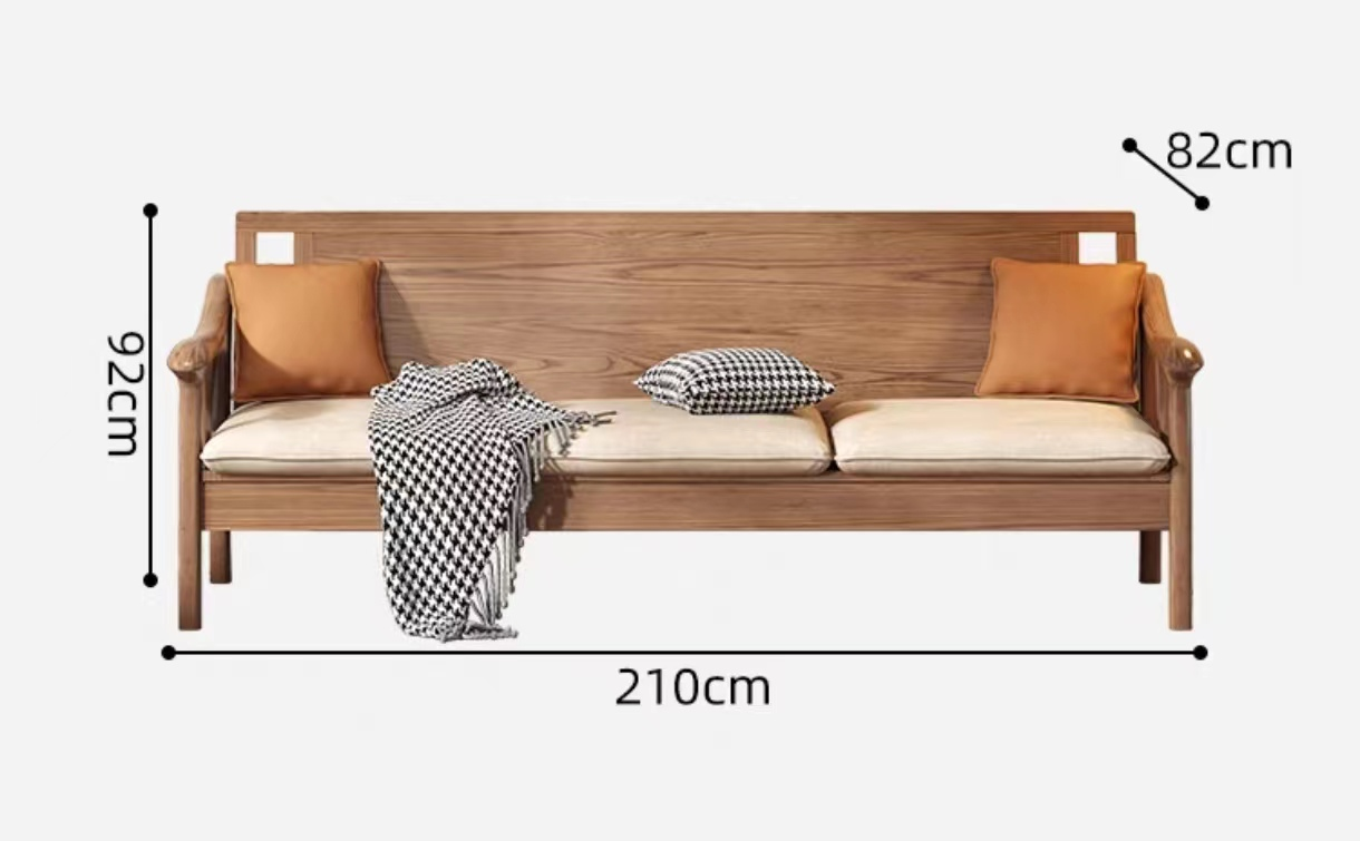 欣家居 北歐風 棉麻佈/科技佈  小戶型客廳 實木沙發YLS20