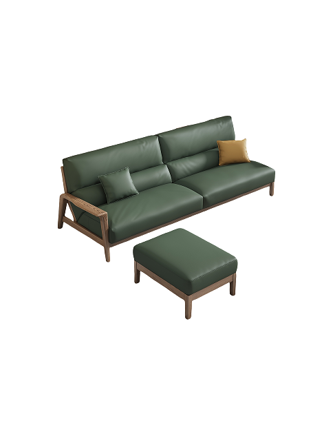 欣家居 北歐風白蠟木 棉麻佈/科技佈 小戶型客廳 實木沙發YLS29