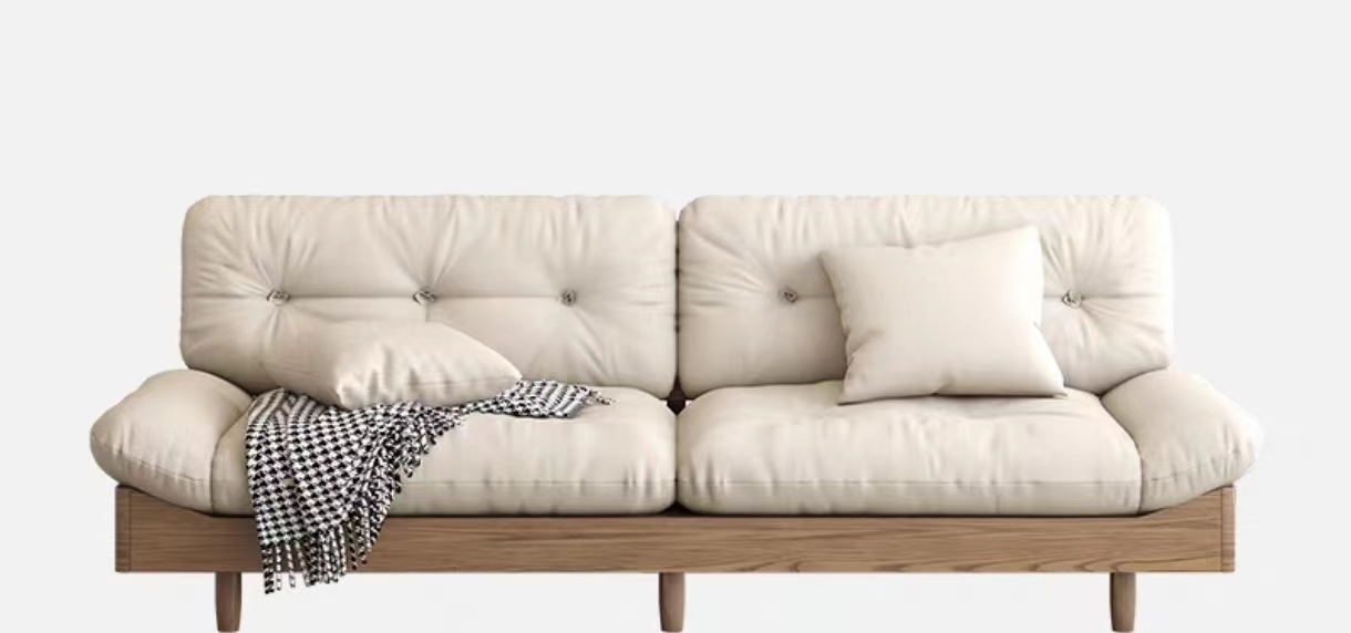 欣家居 北歐風白蠟木 貓爪佈 極簡小戶型客廳 雲朵沙發YL日式雲朵