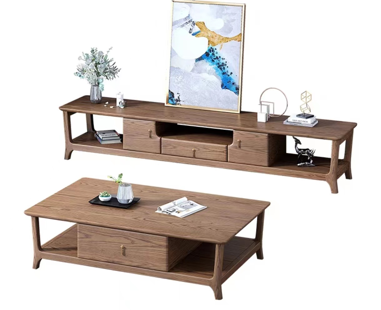 欣家居 北歐風風 小戶型極簡 客廳茶几/電視櫃  實木櫃子YLC06