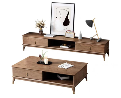 欣家居 北歐風 實木茶几 小戶型客廳茶几/電視櫃YLC09