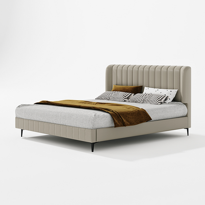 欣家居 實木 高回彈海綿 頭層牛皮 黑色實木腳 大床 LPBX184