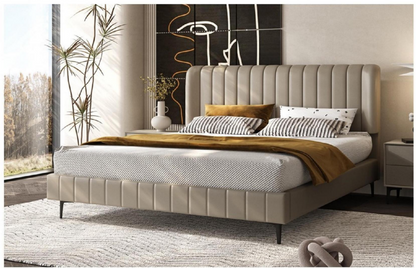 欣家居 實木 高回彈海綿 頭層牛皮 黑色實木腳 大床 LPBX184