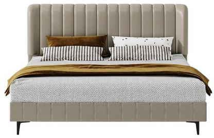 欣家居 實木 高回彈海綿 頭層牛皮 黑色實木腳 大床 LPBX184