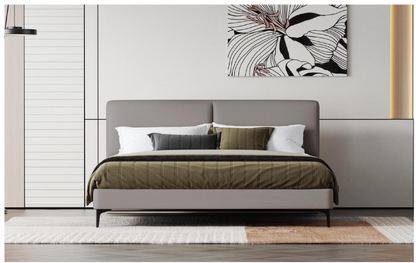 欣家居 實木框架 高回彈海綿 生態真皮皮 大床 LPBX229FA