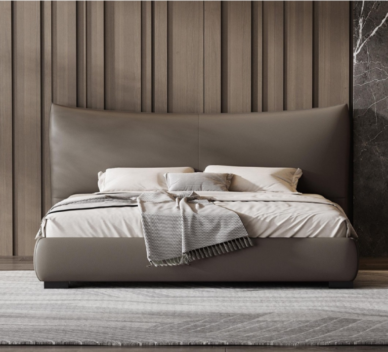 欣家居 實木 高回彈海綿 真皮 塑料腳 大床 LPBX236FD