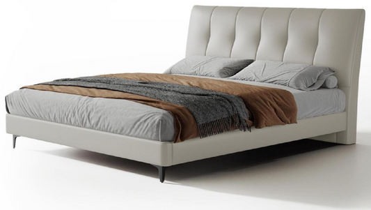 欣家居 實木框架 高回彈海綿 頭層真牛皮大床 LPBX273