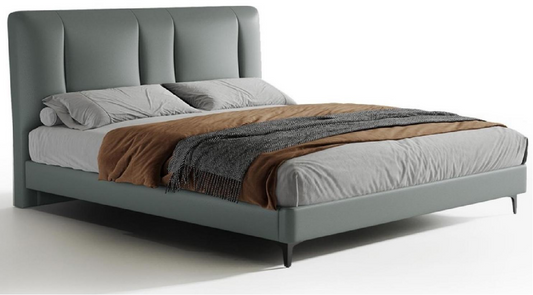 欣家居 實木 頭層真牛皮 201不銹鋼腳大床 LPBX291