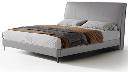 欣家居 實木 高回彈海綿 頭層真牛皮大床 LPBX296