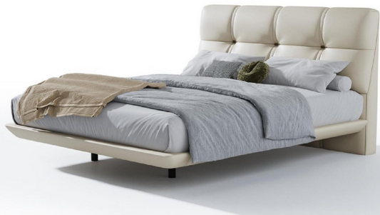 欣家居 實木 高回彈海綿 頭層真牛皮 含燈帶大床 LPBX345