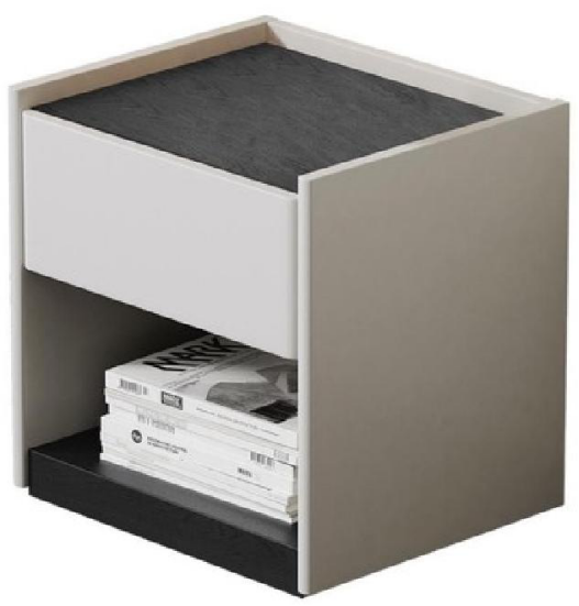 欣家居 中纖板 松木 黑橡木皮 床頭櫃 LPGN165